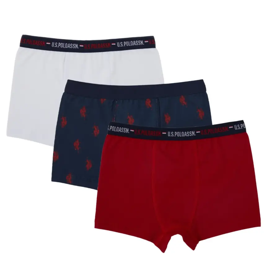 U.S. Polo Erkek Boxer 3lü Kırmızı - 3