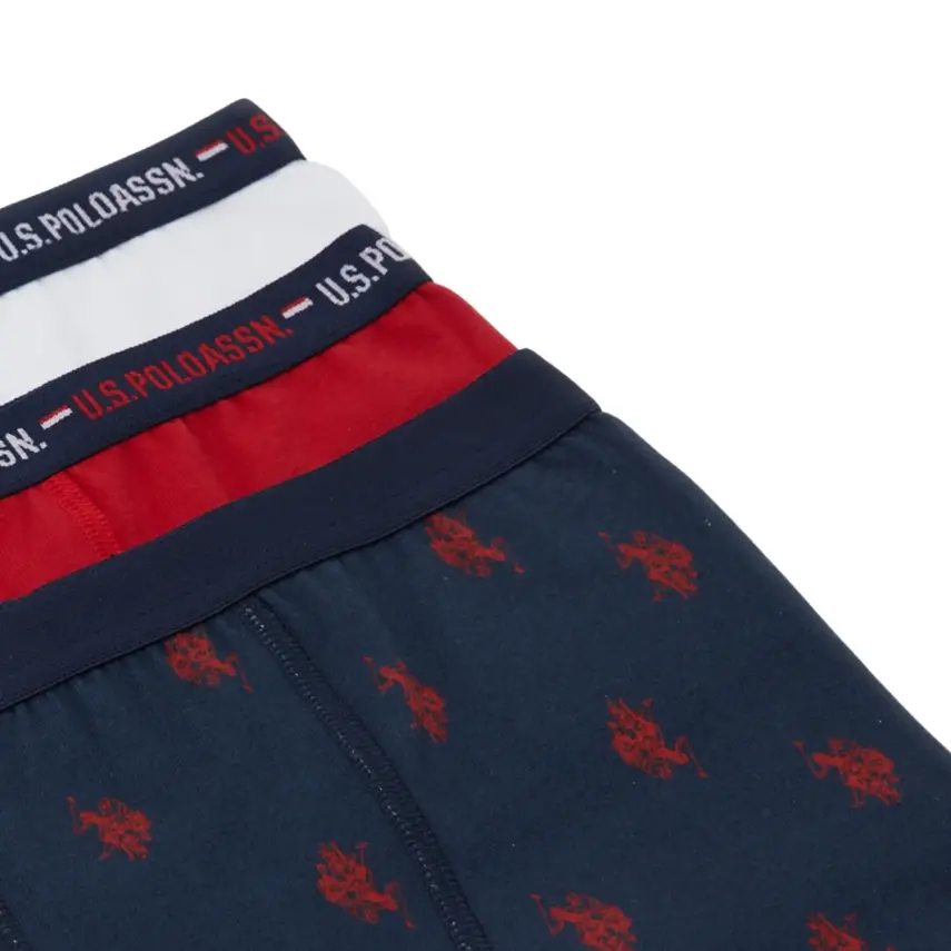 U.S. Polo Erkek Boxer 3lü Kırmızı - 2