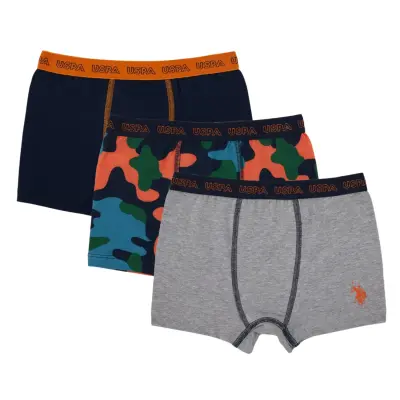U.S. Polo Erkek Boxer 3lü Lacivert