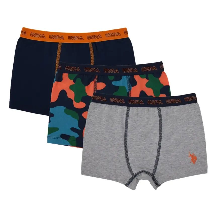 U.S. Polo Erkek Boxer 3lü Lacivert - 1