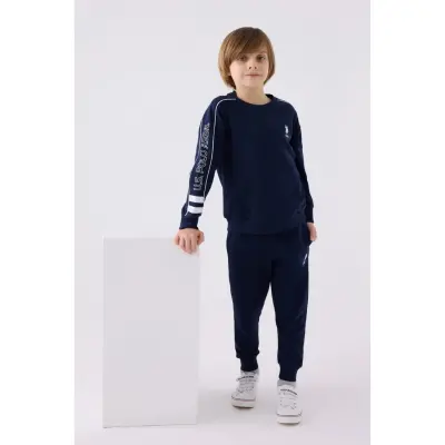 U.S. Polo Erkek Çocuk Eşofman Takımı Lacivert - Krem - 3