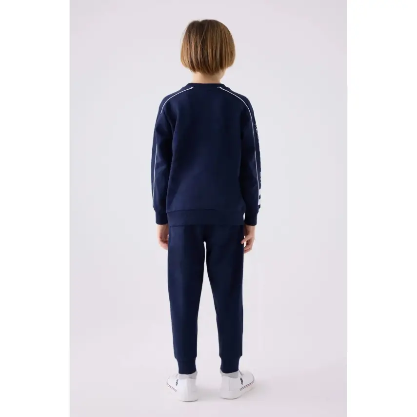 U.S. Polo Erkek Çocuk Eşofman Takımı Lacivert - Krem - 5