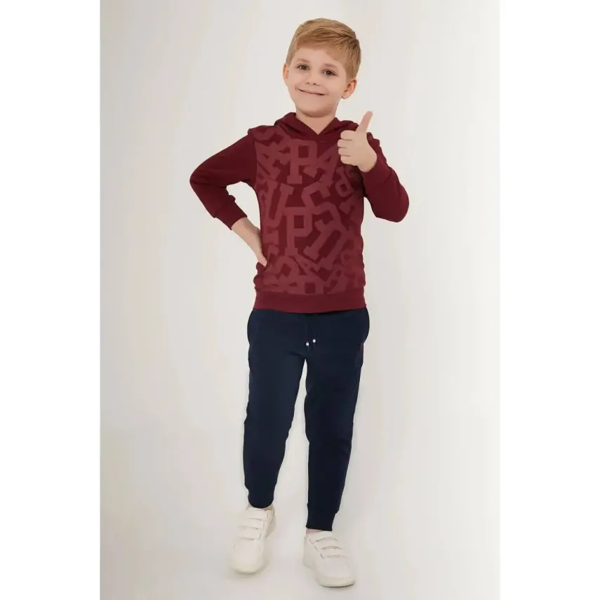 U.S. Polo Erkek Eşofman Takımı Koyu Kızıl Kahve - 3