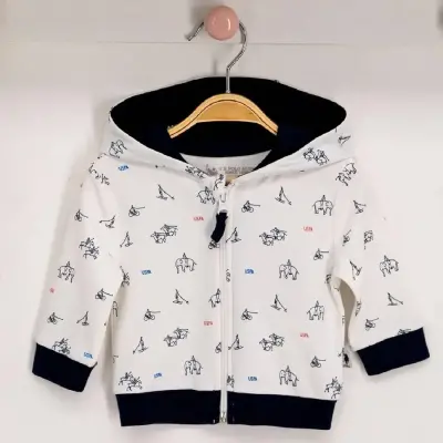 U.S. Polo Erkek Hırka Kapüşonlu Krem