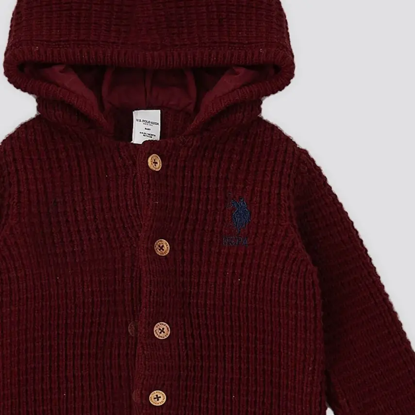 U.S. Polo Erkek Hırka Triko Bordo - 2
