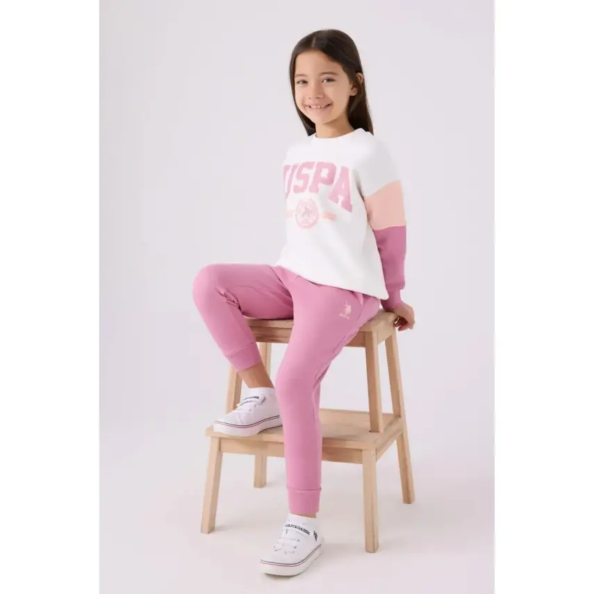 U.S. Polo Kız Çocuk Eşofman Takımı Krem - 1