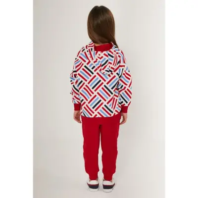 U.S. Polo Kız Eşofman Takımı Krem - Kırmızı - 5
