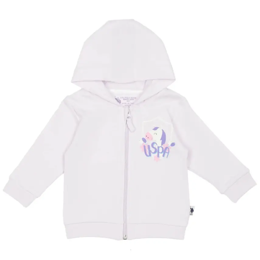 U.S. Polo Kız Hırka Kapüşonlu Açık Lila - 1