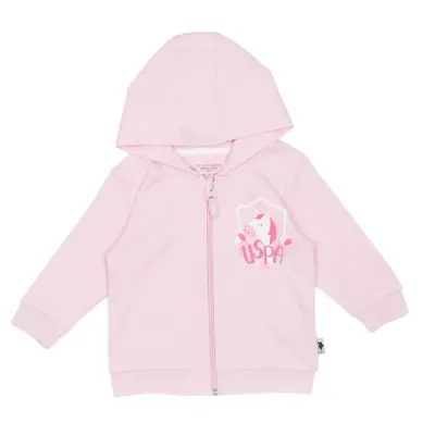 U.S. Polo Kız Hırka Kapüşonlu Toz Pembe
