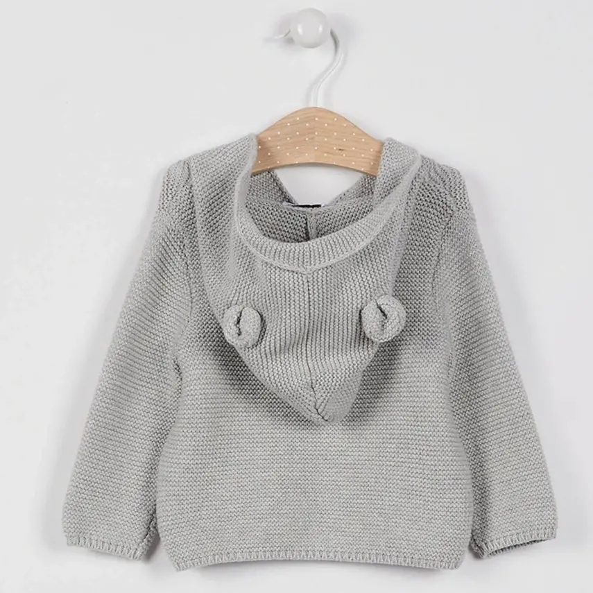 U.S. Polo Unisex Hırka Kapüşonlu Gri Melanj - 2