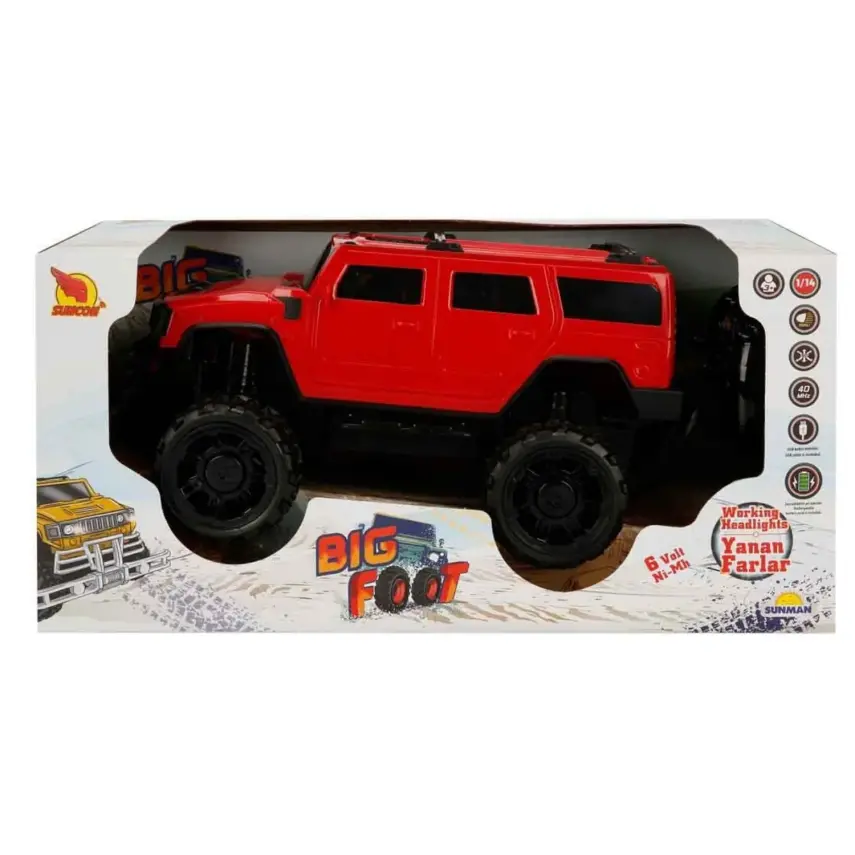 Uzaktan Kumandalı Büyük Tekerlekli Hummer Şarjlı Araba 1/14 - 10