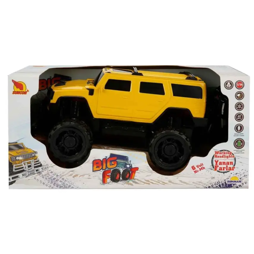 Uzaktan Kumandalı Büyük Tekerlekli Hummer Şarjlı Araba 1/14 - 23