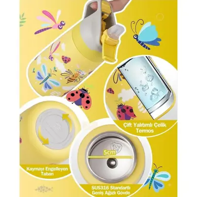 Vagonlife Çelik Termos 350 ml Mavi - 5