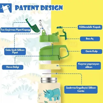 Vagonlife Çelik Termos 350 ml Sarı - 4