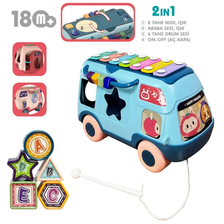 Vardem Eğitici Bul Tak ,Işıklı ve Müzikli Otobüs - 3