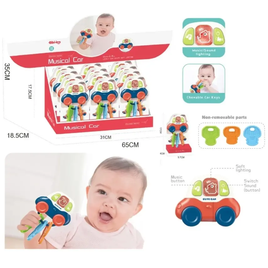 Vardem Işıklı Müzikli Diş Kaşıyıcı Anahtarlıklı Araba - 1