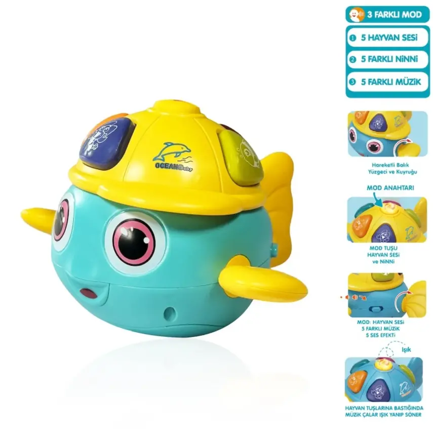 Vardem Işıklı ve Müzikli Balık Bebek Piyanosu - 1