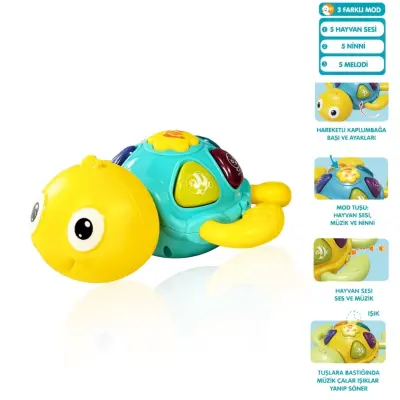 Vardem Işıklı ve Müzikli Kaplumbağa Bebek Piyanosu