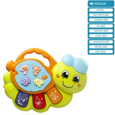 Vardem Işıklı ve Müzikli Solucan Bebek Piyanosu - 2