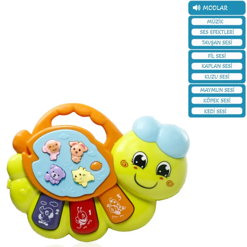 Vardem Işıklı ve Müzikli Solucan Bebek Piyanosu - 2