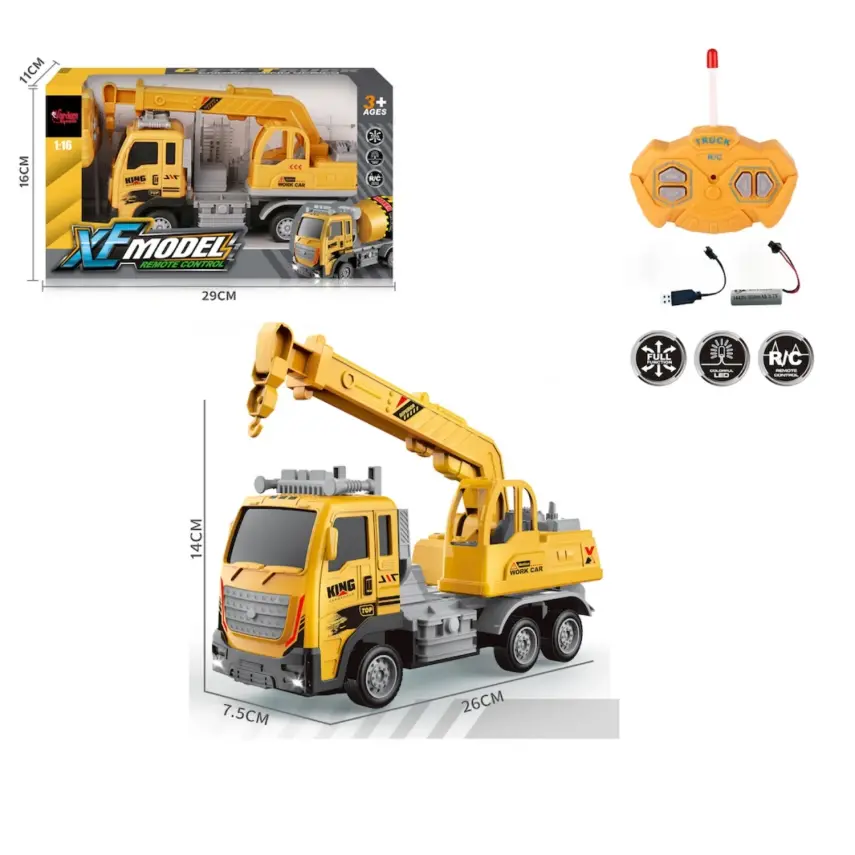 Vardem Kutulu Uzaktan Kumandalı Full Fonksiyon Şarjlı 1:16 XF Model İş Kamyonu - 2