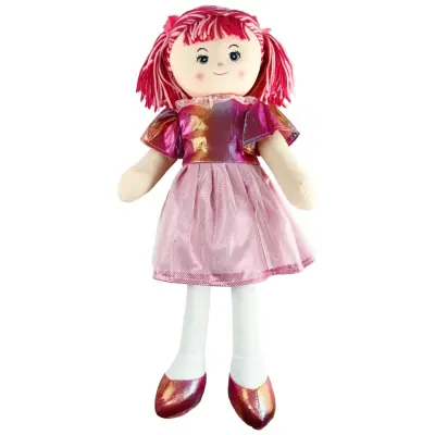 Vardem Parlak Elbiseli Bez Bebek 50 cm  - 5