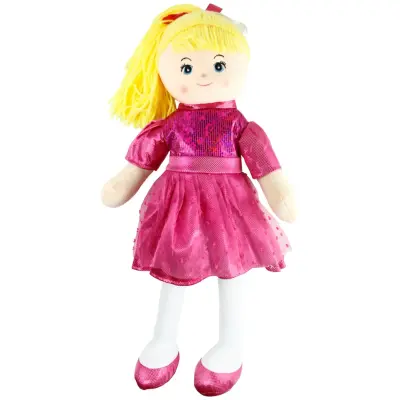 Vardem Parlak Elbiseli Bez Bebek 50 cm  - 2