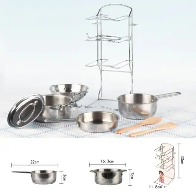 Vardem Raflı Çelik Tencere Tava Seti 8 Parça  - 2