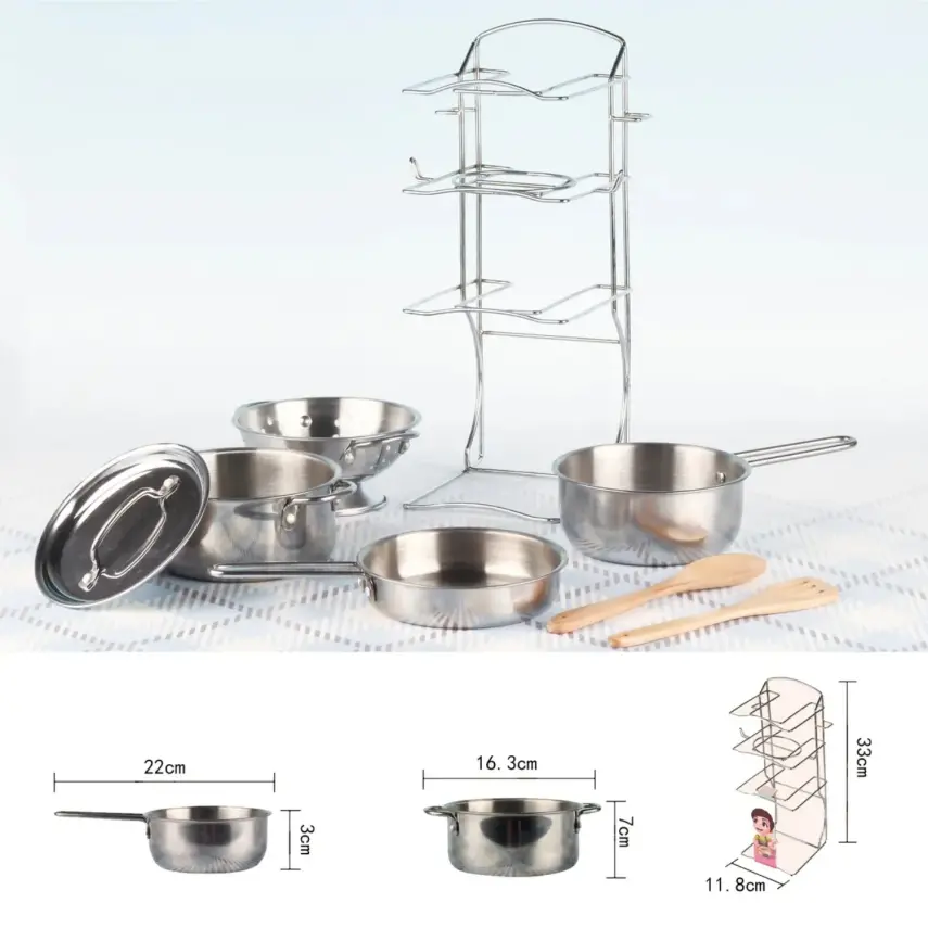 Vardem Raflı Çelik Tencere Tava Seti 8 Parça  - 2