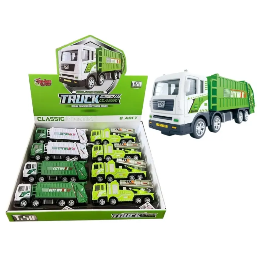 Vardem Sürtmeli Yeşil Çöp Kamyonu 1:50  - 2