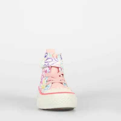 Vicco Ada Desenli Kız Bebek Ayakkabı Beyaz - Pembe - 5