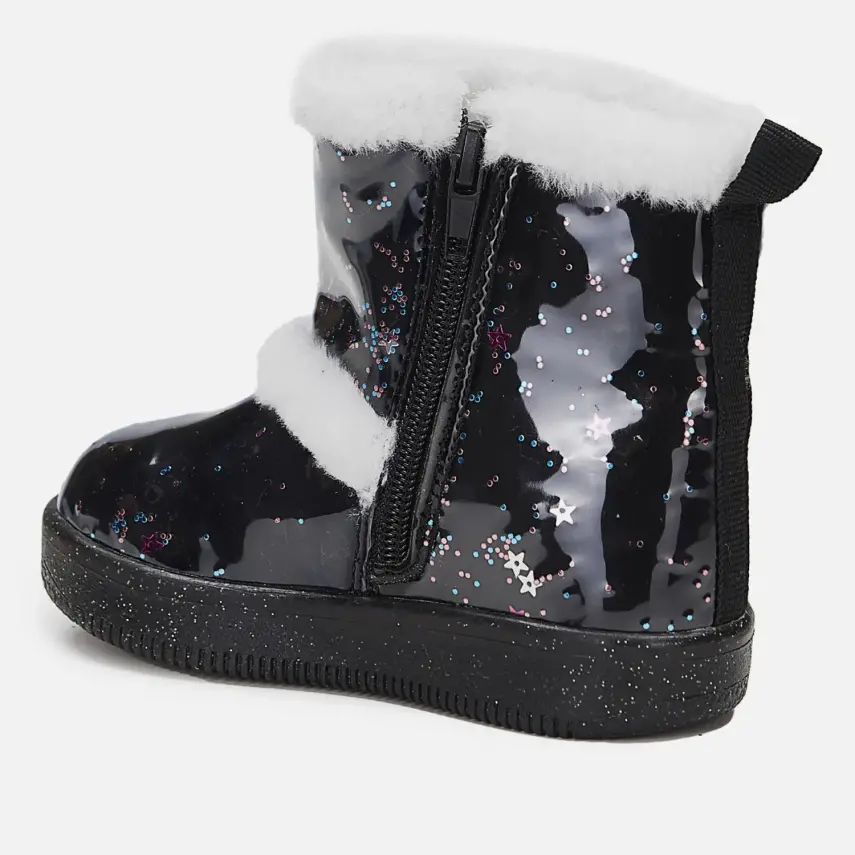 Vicco Comet Işıklı İçi Kürklü Kız Bebek Bot Siyah - 4