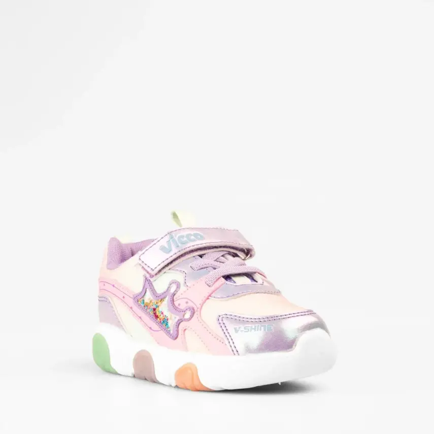Vicco Queen Kız Çocuk Ayakkabı Spor Patik Işıklı Phylon Lila - 4
