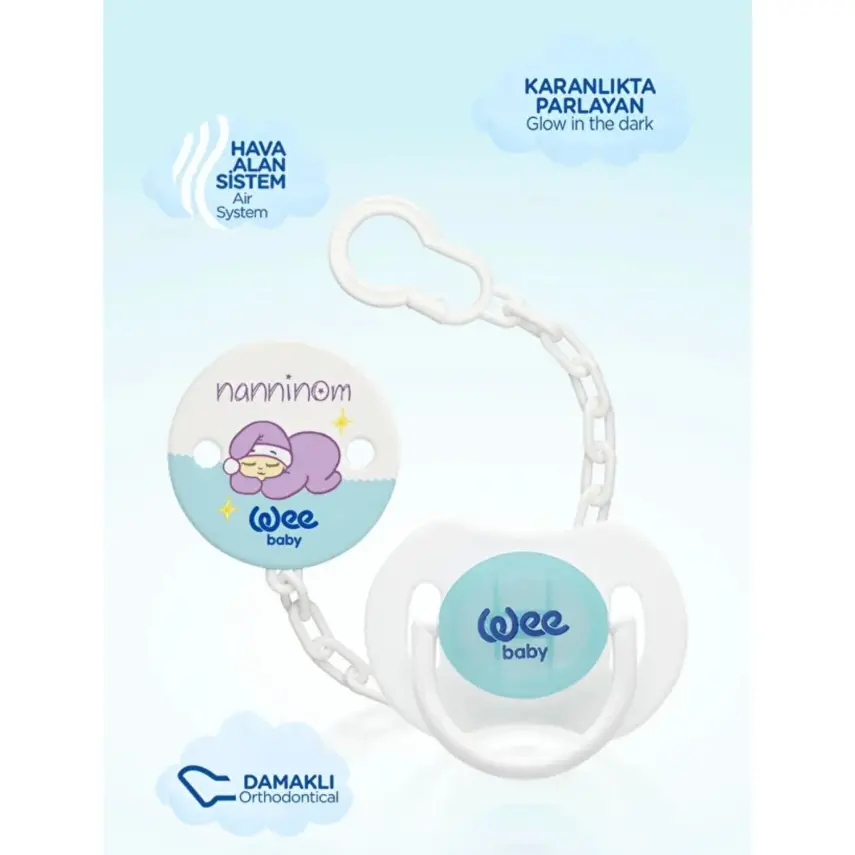 Wee Baby Nanninom Gece Emziği ve Emzik Askısı Seti - 4