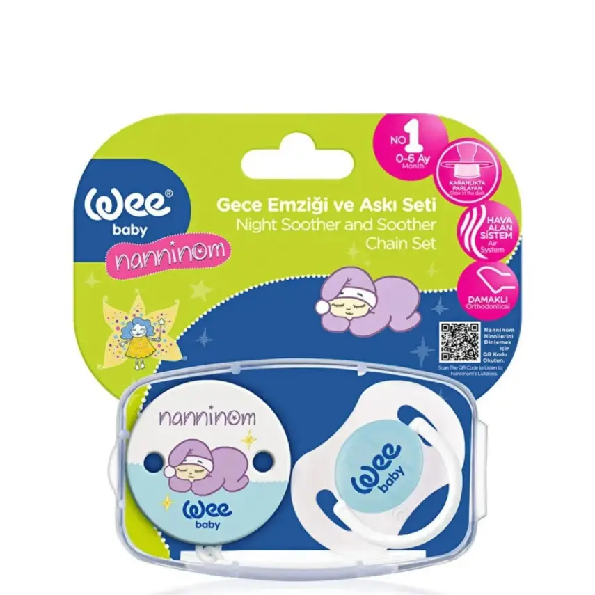 Wee Baby Nanninom Gece Emziği ve Emzik Askısı Seti - 5