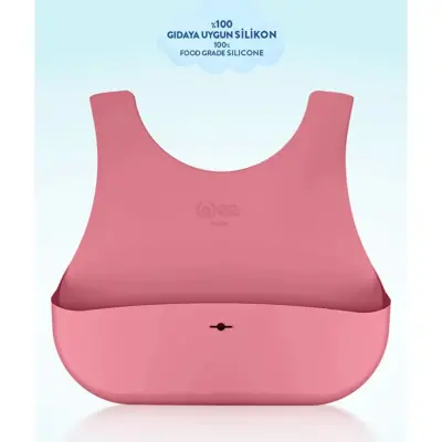Wee Baby Nanninom Silikon Mama Önlüğü Pembe - 4