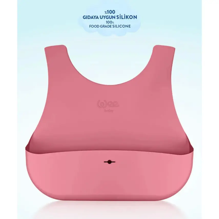 Wee Baby Nanninom Silikon Mama Önlüğü Pembe - 4