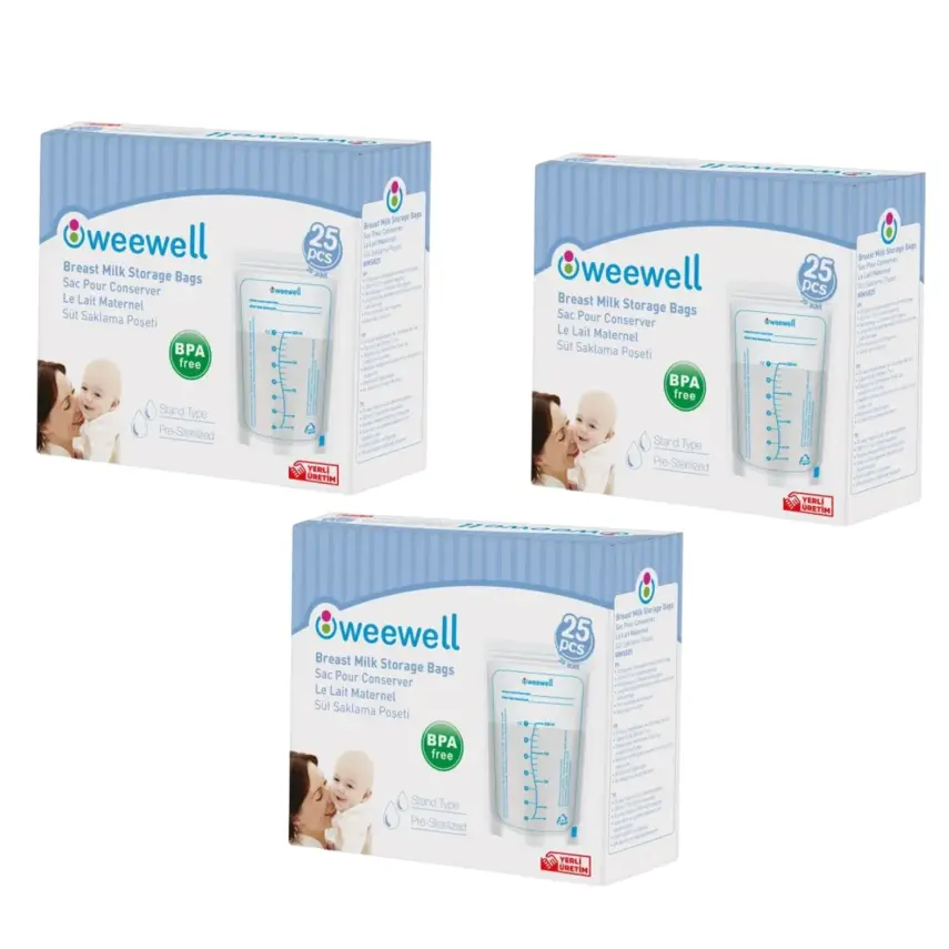 Weewell WMS825R3 Süt Saklama Poşeti 25'li 3'lü Set - 1