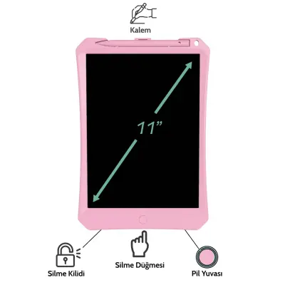 Wicue LCD Dijital Çizim Tableti 11" Pembe - 4