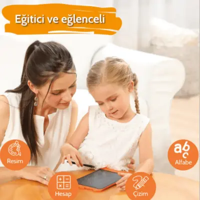 Wicue LCD Dijital Mıknatıslı Renkli Çizim Tableti 8,5" Turuncu - 2