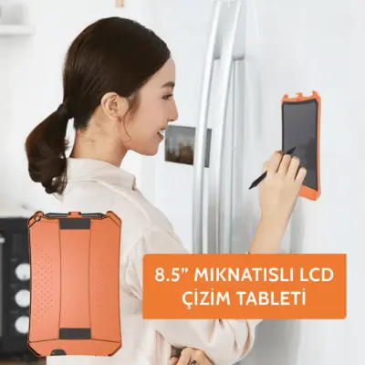 Wicue LCD Dijital Mıknatıslı Renkli Çizim Tableti 8,5" Turuncu - 3