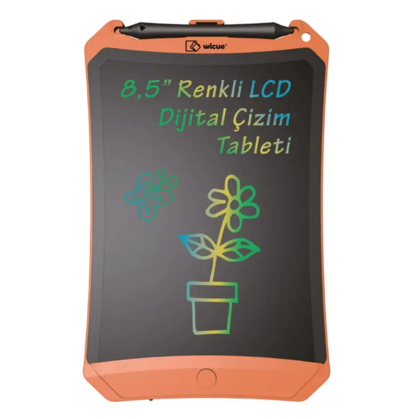 Wicue LCD Dijital Mıknatıslı Renkli Çizim Tableti 8,5" Turuncu - 1