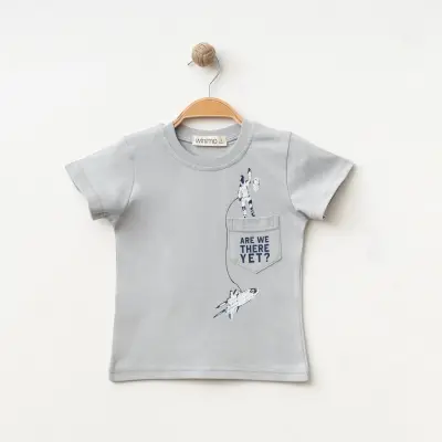 Winimo Are There Yet Baskılı Erkek Çocuk T-Shirt Boyalı Gri