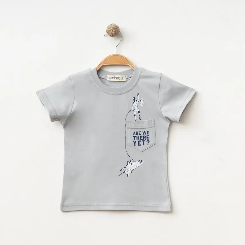 Winimo Are There Yet Baskılı Erkek Çocuk T-Shirt Boyalı Gri - 3