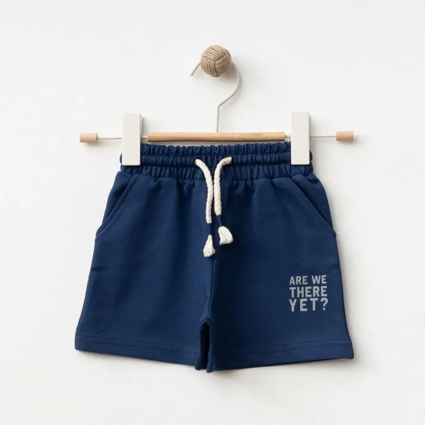 Winimo Are We There Yet Baskılı Çocuk Şort Unisex Lacivert - 1
