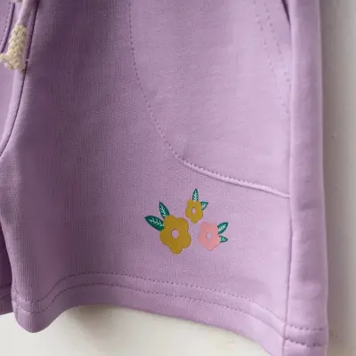 Winimo Çiçek Baskılı Kız Bebek Şort Lila - 2