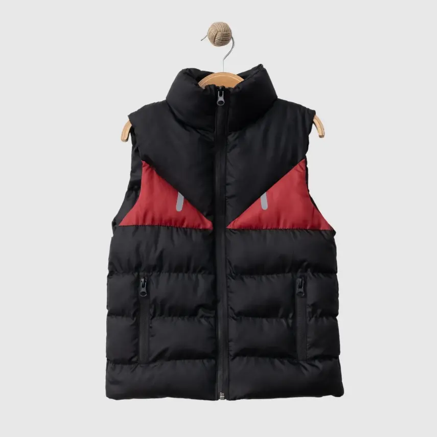 Winimo Çocuk Şişme Yelek Fermuarlı Cepli Siyah Unisex - 8