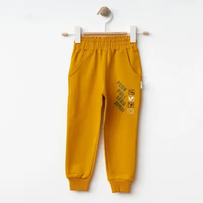 Winimo Erkek Çocuk Eşofman Altı Push Pull Baskılı Hardal 