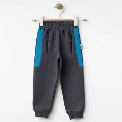 Winimo Erkek Çocuk Eşofman Altı Yan Parçalı Fermuarlı Füme - 3