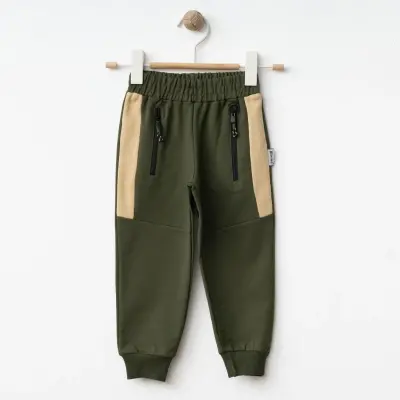 Winimo Erkek Çocuk Eşofman Altı Yan Parçalı Fermuarlı Haki 